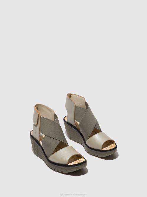 crossover sandaler yuba385 kvinnor Fly London 2T02477 silver