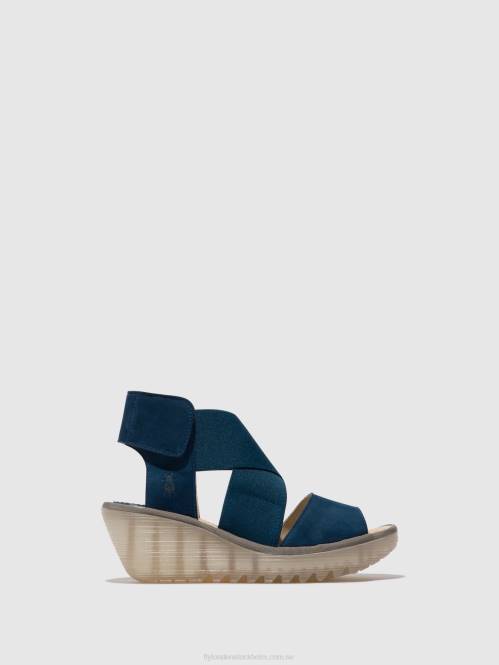 crossover sandaler yuba385 kvinnor Fly London 2T02485 blå