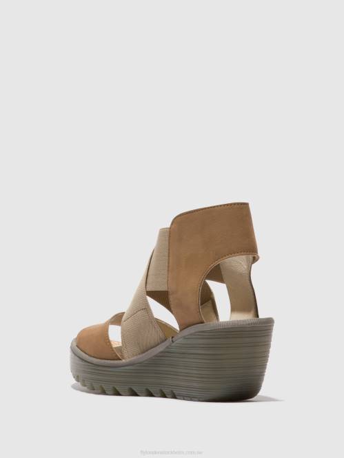 crossover sandaler yuba385 kvinnor Fly London 2T02487 sand
