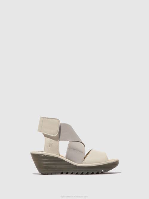 crossover sandaler yuba385 kvinnor Fly London 2T02558 off-white