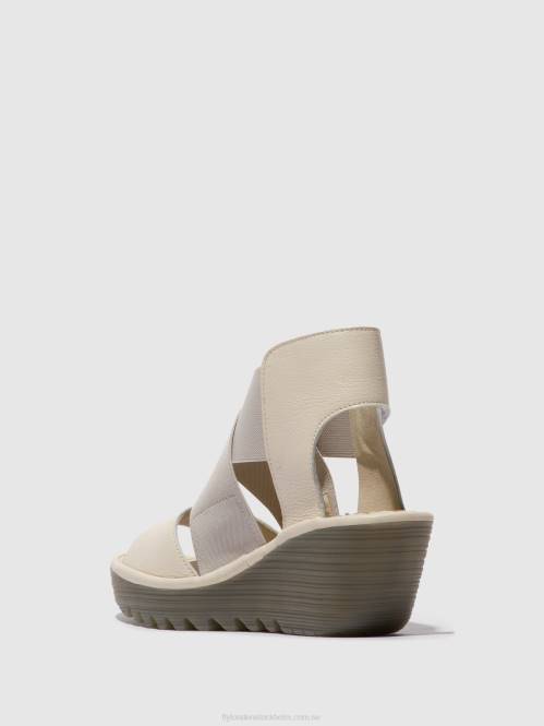 crossover sandaler yuba385 kvinnor Fly London 2T02558 off-white