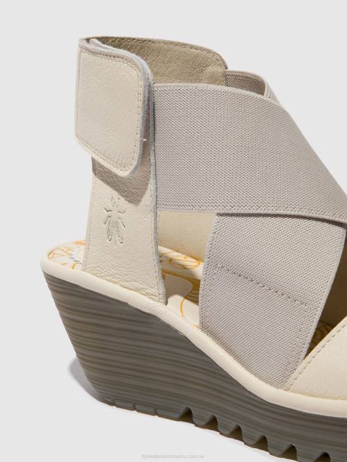 crossover sandaler yuba385 kvinnor Fly London 2T02558 off-white