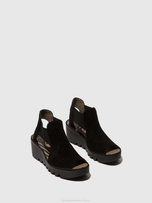 elastiska sandaler biga412 kvinnor Fly London 2T02478 svart