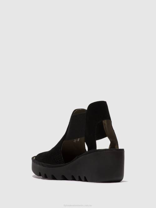 elastiska sandaler biga412 kvinnor Fly London 2T02478 svart