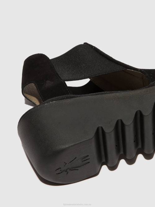 elastiska sandaler biga412 kvinnor Fly London 2T02478 svart