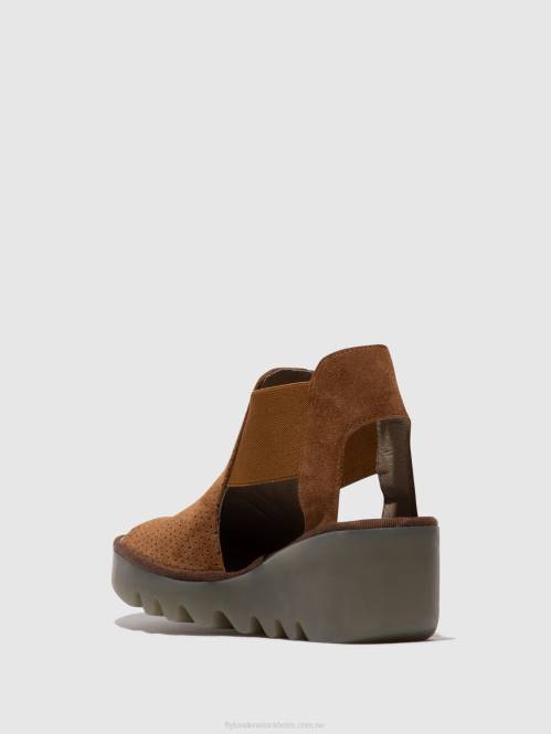 elastiska sandaler biga412 kvinnor Fly London 2T02479 cognac