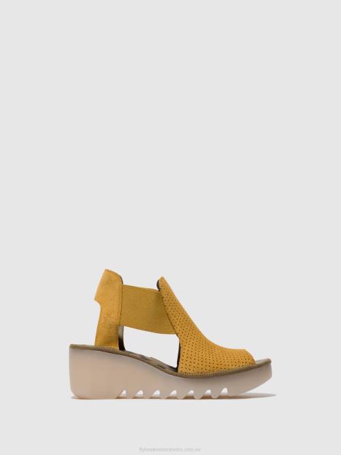 elastiska sandaler biga412 kvinnor Fly London 2T02481 honung