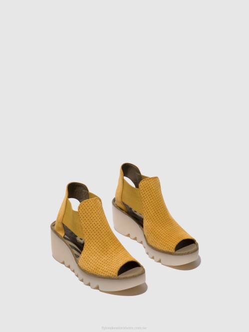 elastiska sandaler biga412 kvinnor Fly London 2T02481 honung