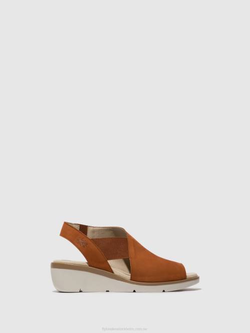 elastiska sandaler nily940 kvinnor Fly London 2T02475 solbränna