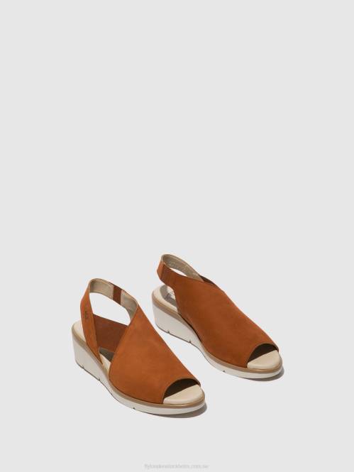 elastiska sandaler nily940 kvinnor Fly London 2T02475 solbränna