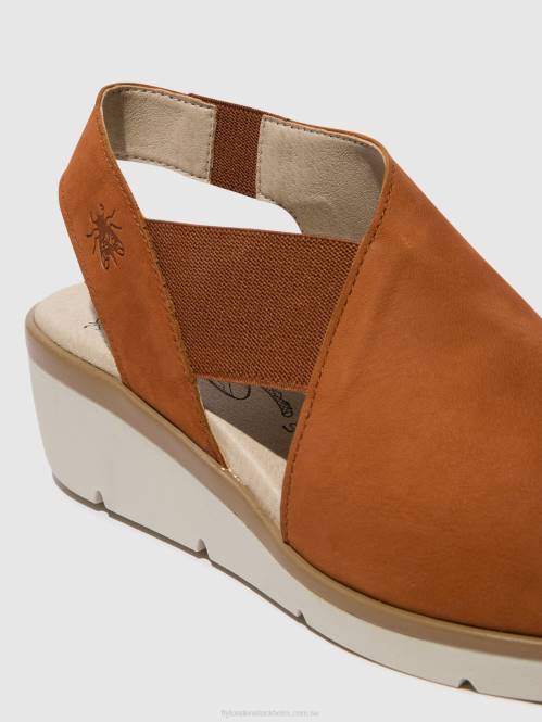 elastiska sandaler nily940 kvinnor Fly London 2T02475 solbränna