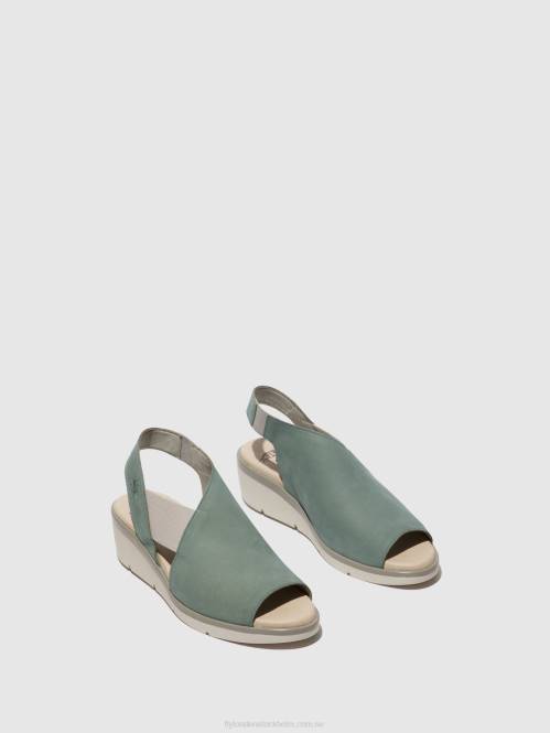 elastiska sandaler nily940 kvinnor Fly London 2T02476 ljusblå