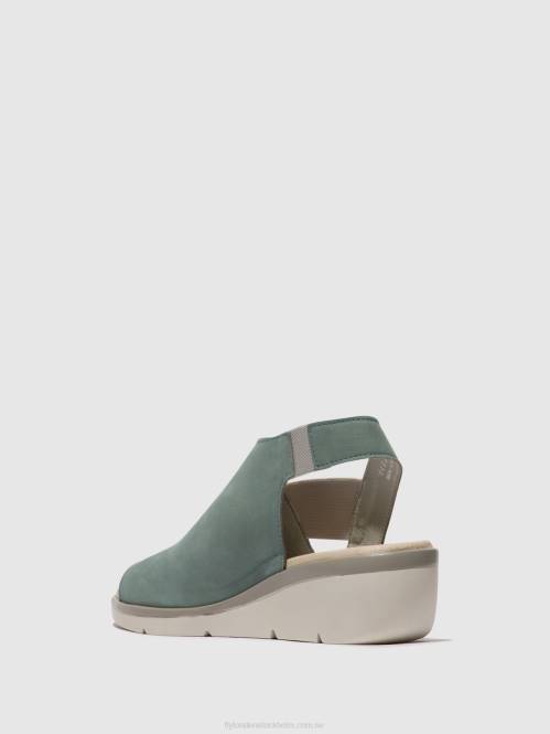 elastiska sandaler nily940 kvinnor Fly London 2T02476 ljusblå