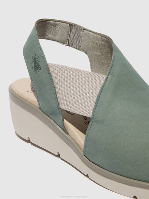 elastiska sandaler nily940 kvinnor Fly London 2T02476 ljusblå