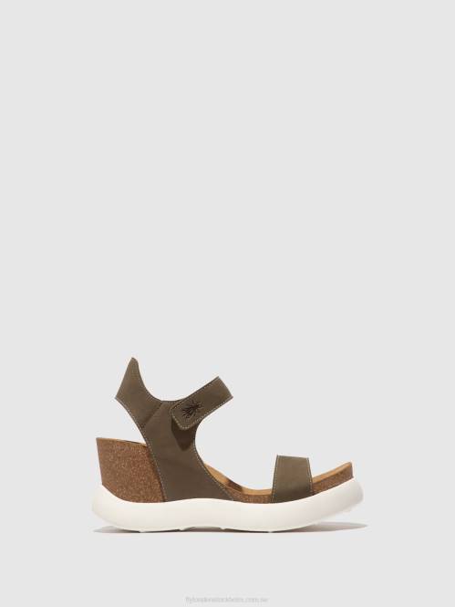 kardborresandaler gogo967 kvinnor Fly London 2T02398 kaki