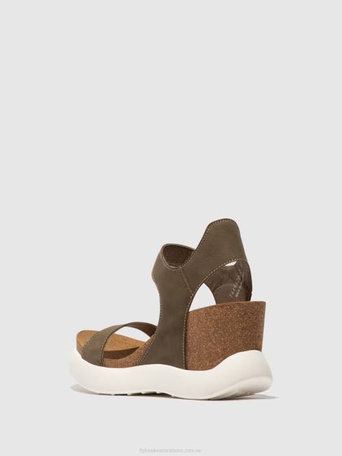 kardborresandaler gogo967 kvinnor Fly London 2T02398 kaki
