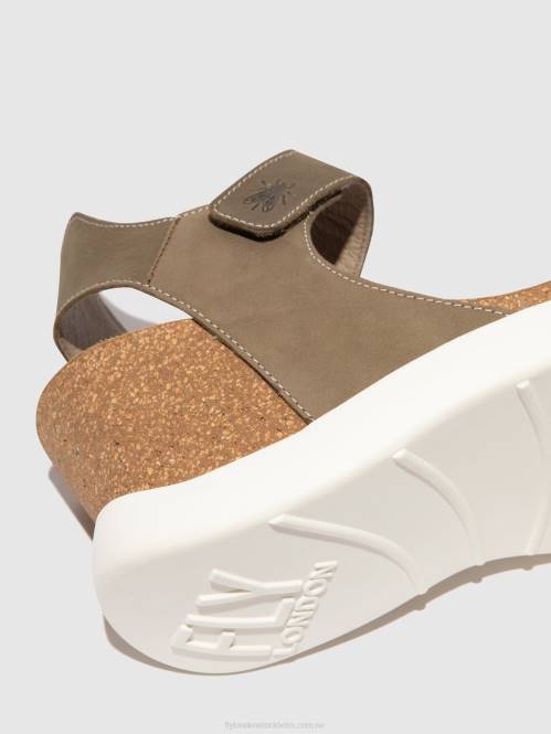 kardborresandaler gogo967 kvinnor Fly London 2T02398 kaki