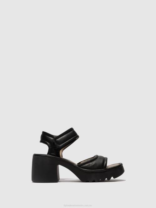 kardborresandaler mank433 kvinnor Fly London 2T02401 svart