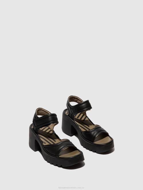 kardborresandaler mank433 kvinnor Fly London 2T02401 svart