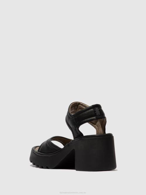 kardborresandaler mank433 kvinnor Fly London 2T02401 svart