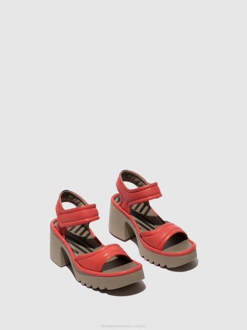 kardborresandaler mank433 kvinnor Fly London 2T02402 hallon