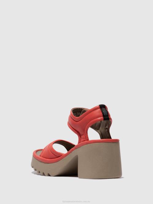 kardborresandaler mank433 kvinnor Fly London 2T02402 hallon
