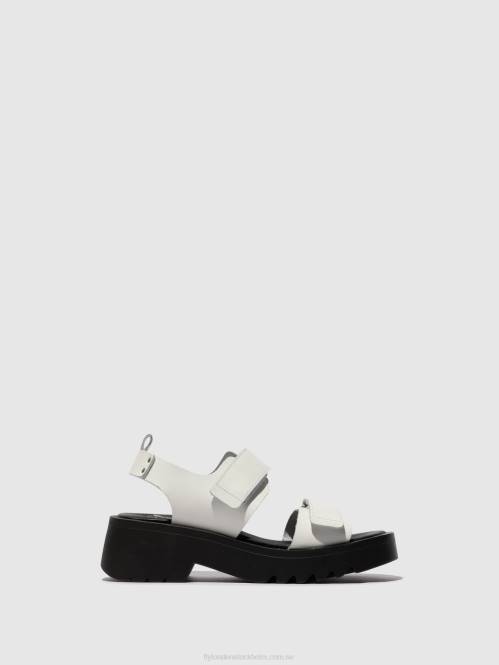kardborresandaler meka857 kvinnor Fly London 2T02532 off-white