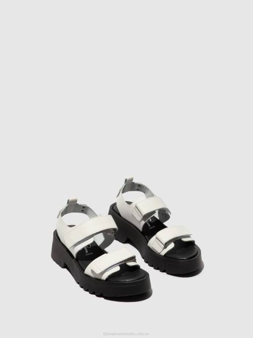 kardborresandaler meka857 kvinnor Fly London 2T02532 off-white