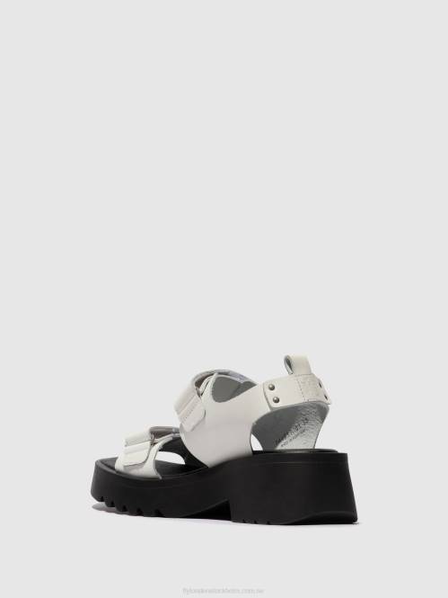 kardborresandaler meka857 kvinnor Fly London 2T02532 off-white