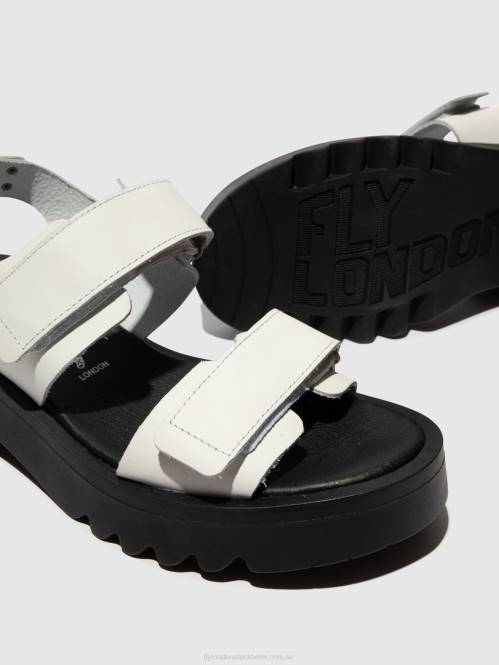 kardborresandaler meka857 kvinnor Fly London 2T02532 off-white