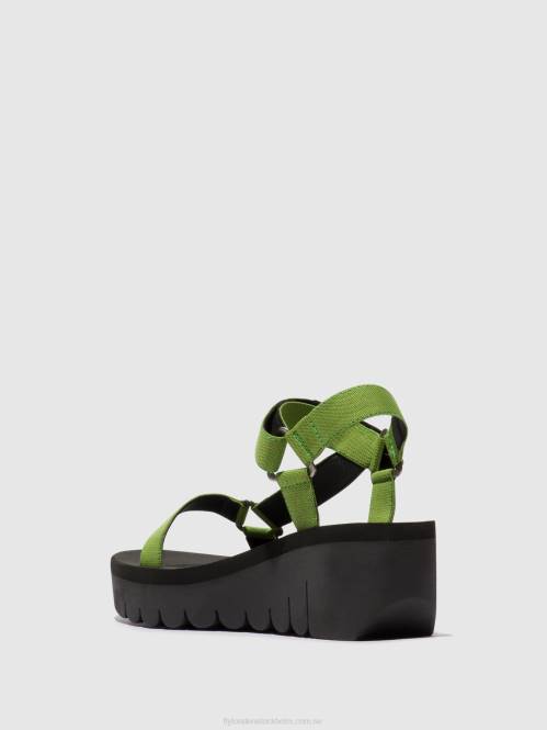 kardborresandaler yefa726 kvinnor Fly London 2T02394 svart/avokado (svart