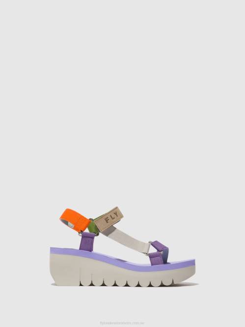 kardborresandaler yefa726 kvinnor Fly London 2T02395 flerfärgad (viola)