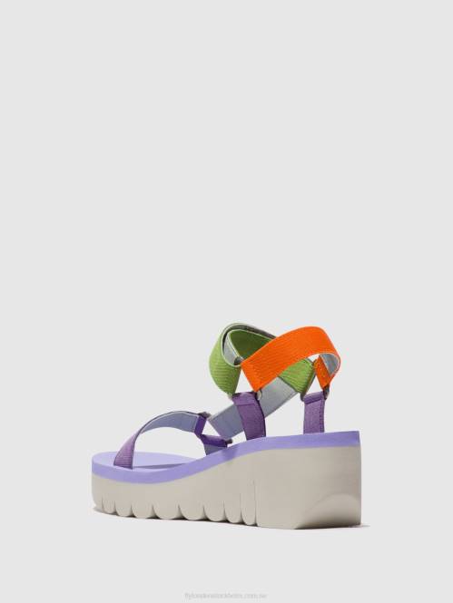 kardborresandaler yefa726 kvinnor Fly London 2T02395 flerfärgad (viola)