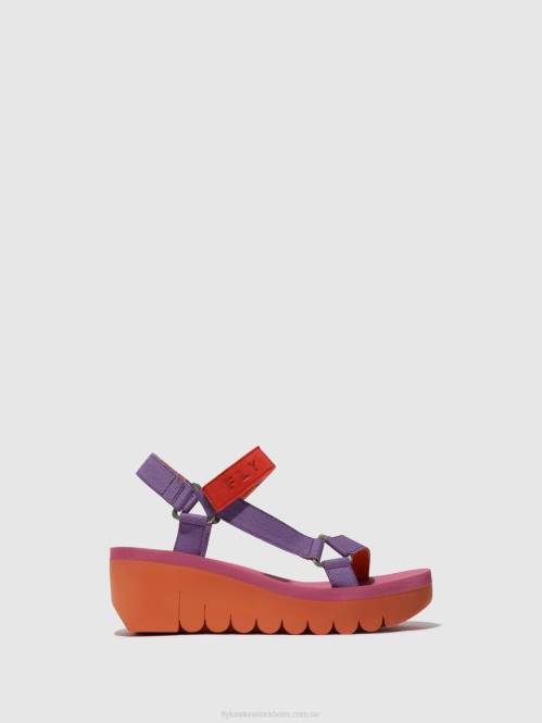 kardborresandaler yefa726 kvinnor Fly London 2T02396 orange/violett (rosa)