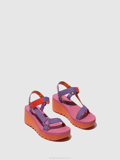 kardborresandaler yefa726 kvinnor Fly London 2T02396 orange/violett (rosa)