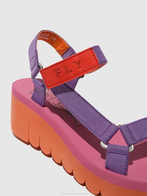 kardborresandaler yefa726 kvinnor Fly London 2T02396 orange/violett (rosa)