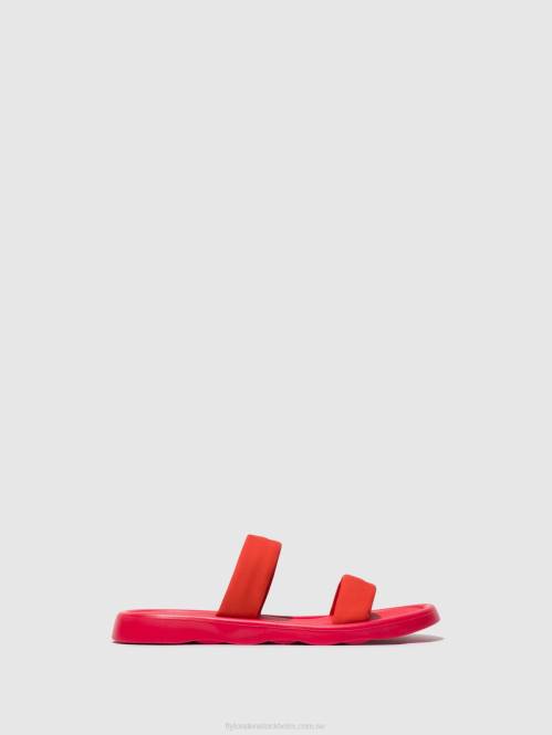 platta sandaler taja872 kvinnor Fly London 2T02555 djävulsröd
