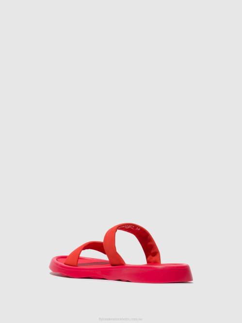 platta sandaler taja872 kvinnor Fly London 2T02555 djävulsröd