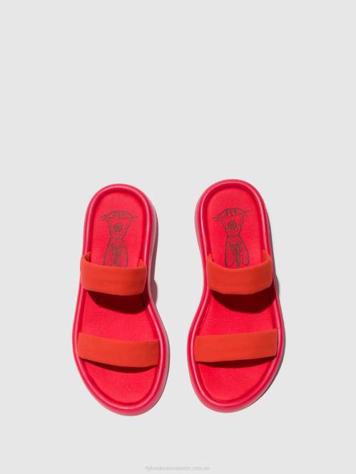 platta sandaler taja872 kvinnor Fly London 2T02555 djävulsröd
