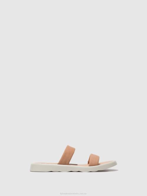 platta sandaler taja872 kvinnor Fly London 2T02556 naken rosa