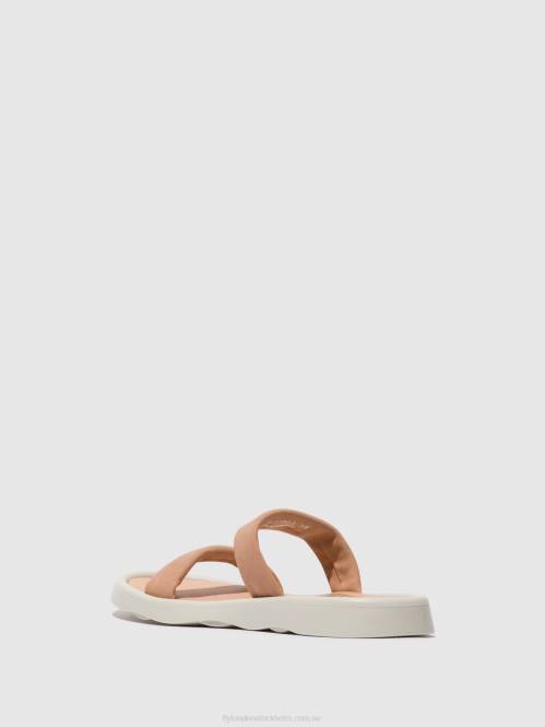 platta sandaler taja872 kvinnor Fly London 2T02556 naken rosa