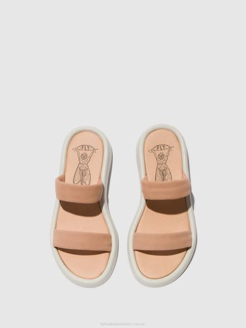 platta sandaler taja872 kvinnor Fly London 2T02556 naken rosa