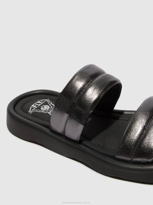 platta sandaler toha942 kvinnor Fly London 2T02474 grafit