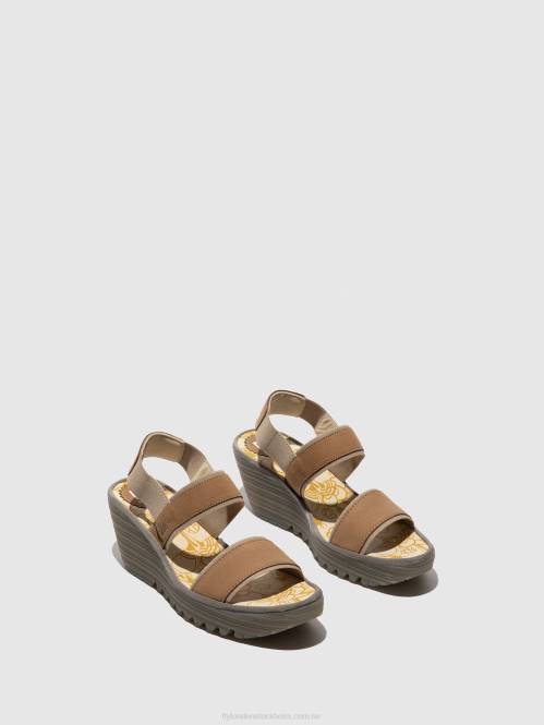 ryggsandaler yaco416 kvinnor Fly London 2T02431 sand
