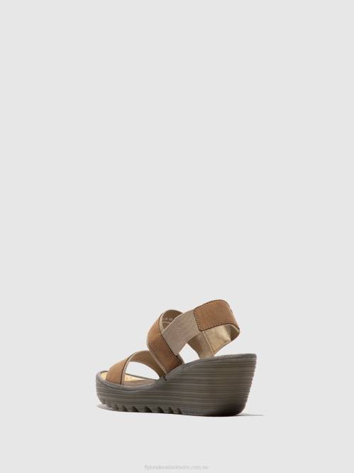 ryggsandaler yaco416 kvinnor Fly London 2T02431 sand