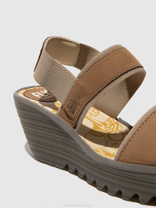 ryggsandaler yaco416 kvinnor Fly London 2T02431 sand
