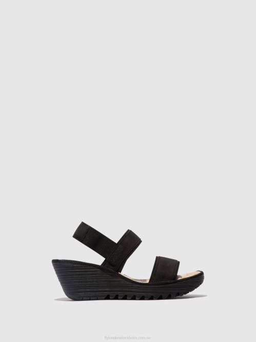 ryggsandaler yaco416 kvinnor Fly London 2T02437 svart