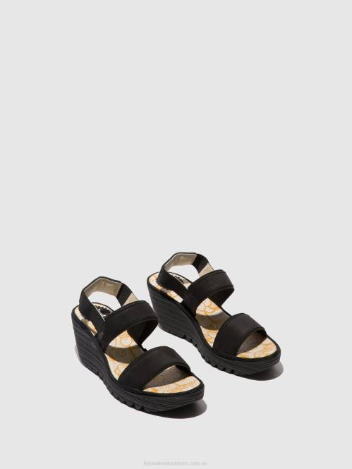 ryggsandaler yaco416 kvinnor Fly London 2T02437 svart