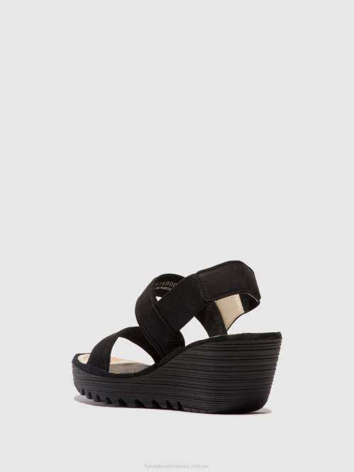 ryggsandaler yaco416 kvinnor Fly London 2T02437 svart