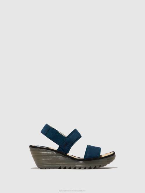 ryggsandaler yaco416 kvinnor Fly London 2T02438 blå